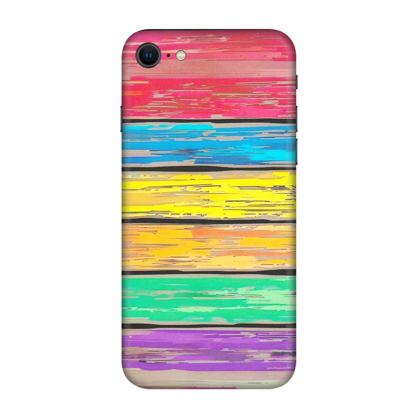 Apple iPhone Skins (All Models) - Multi Colour Wooden Wall - Matte Finish (M-96) iPhone SE