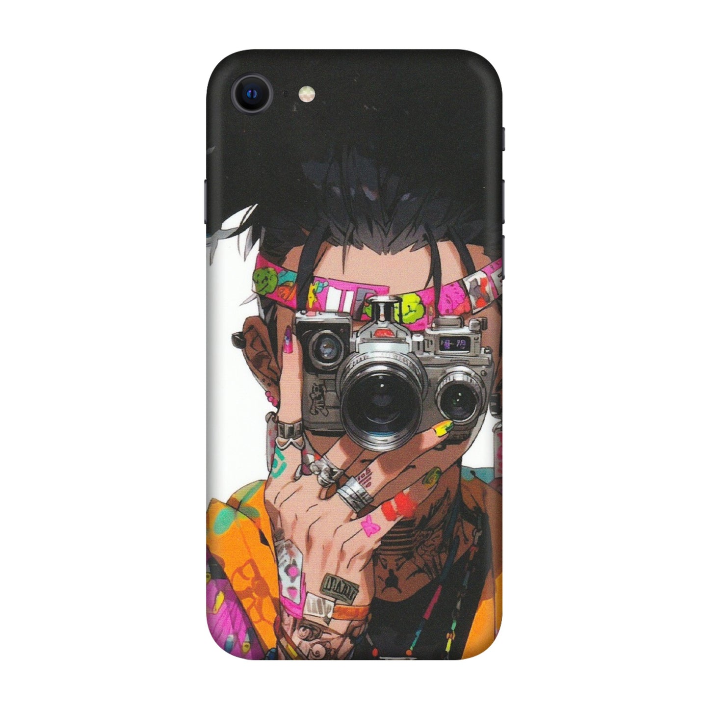 Apple iPhone Skins (All Models) - Camera Lover Girl - Matte Finish (M-09) iPhone SE