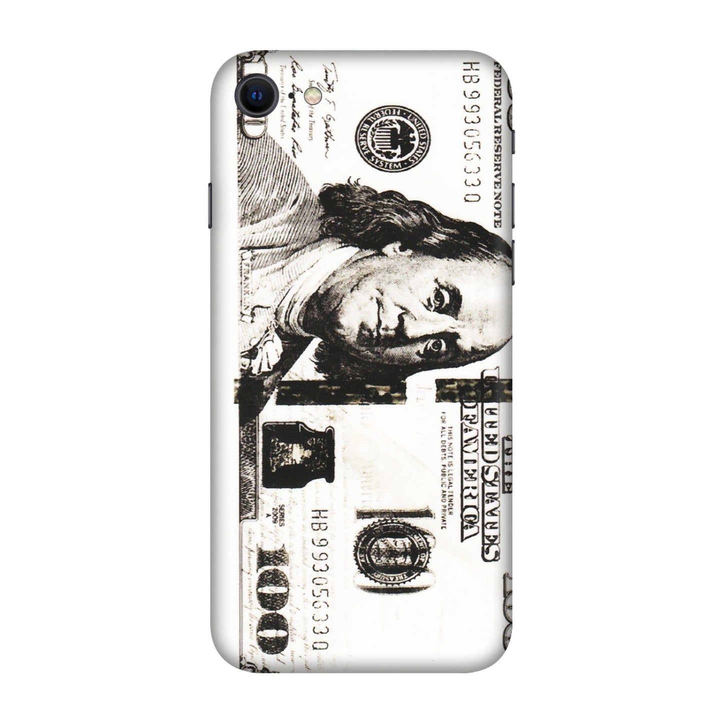 Apple iPhone Skins (All Models) - 100 Dollar Currency - Transparent Finish (T-01) iPhone SE