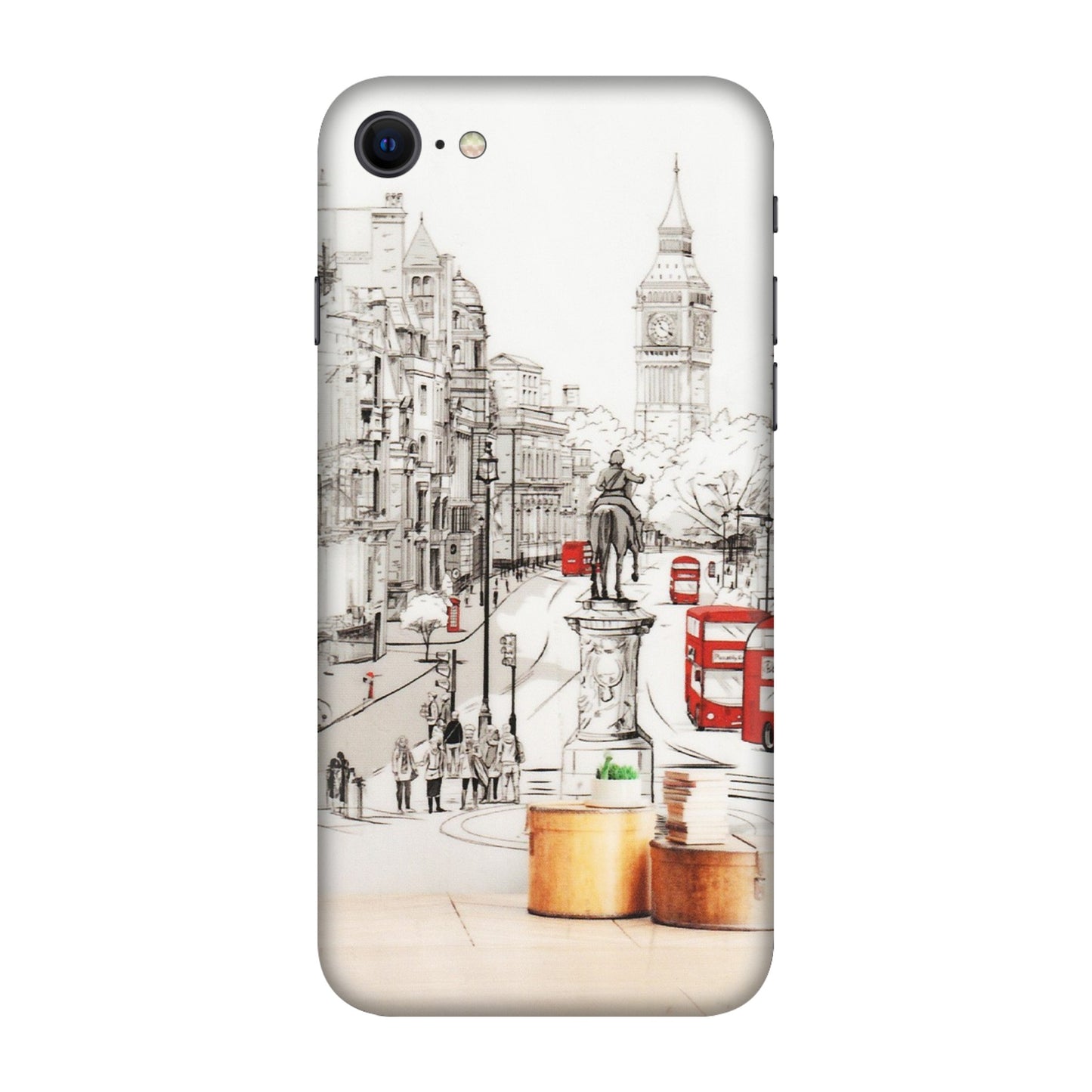 Apple iPhone Skins (All Models) - London Street - Transparent Finish (T-02) iPhone SE