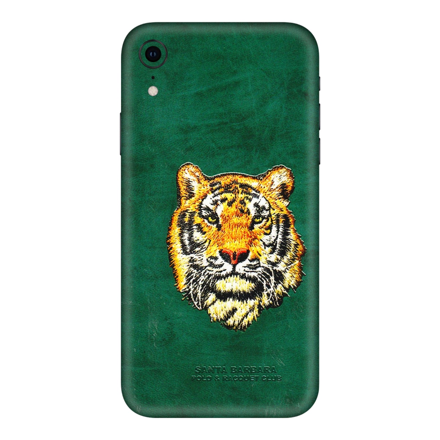 Apple iPhone Skins (All Models) - Leather Feel Tiger - 3D Embossed Finish (L-111) iPhone XR