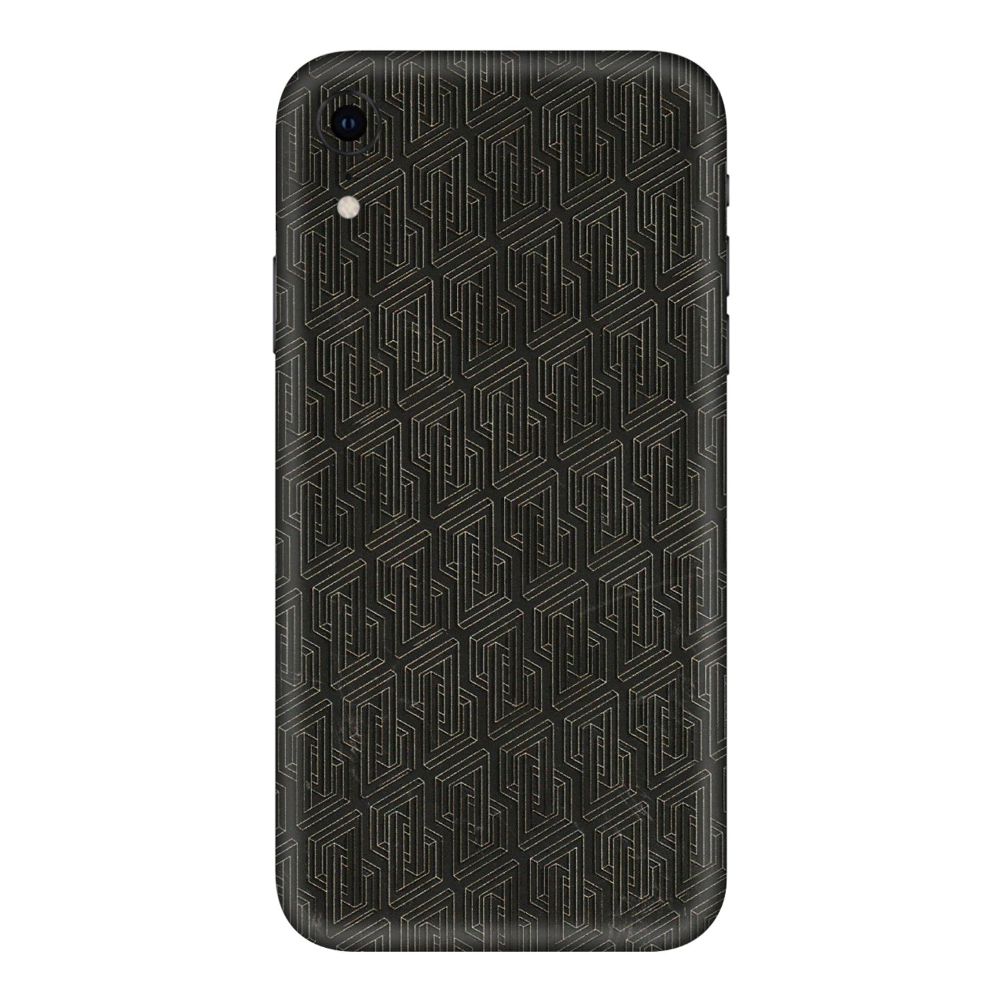 Apple iPhone Skins (All Models) - Black Abstract Pattern - 3D Embossed Finish (L-117) iPhone XR