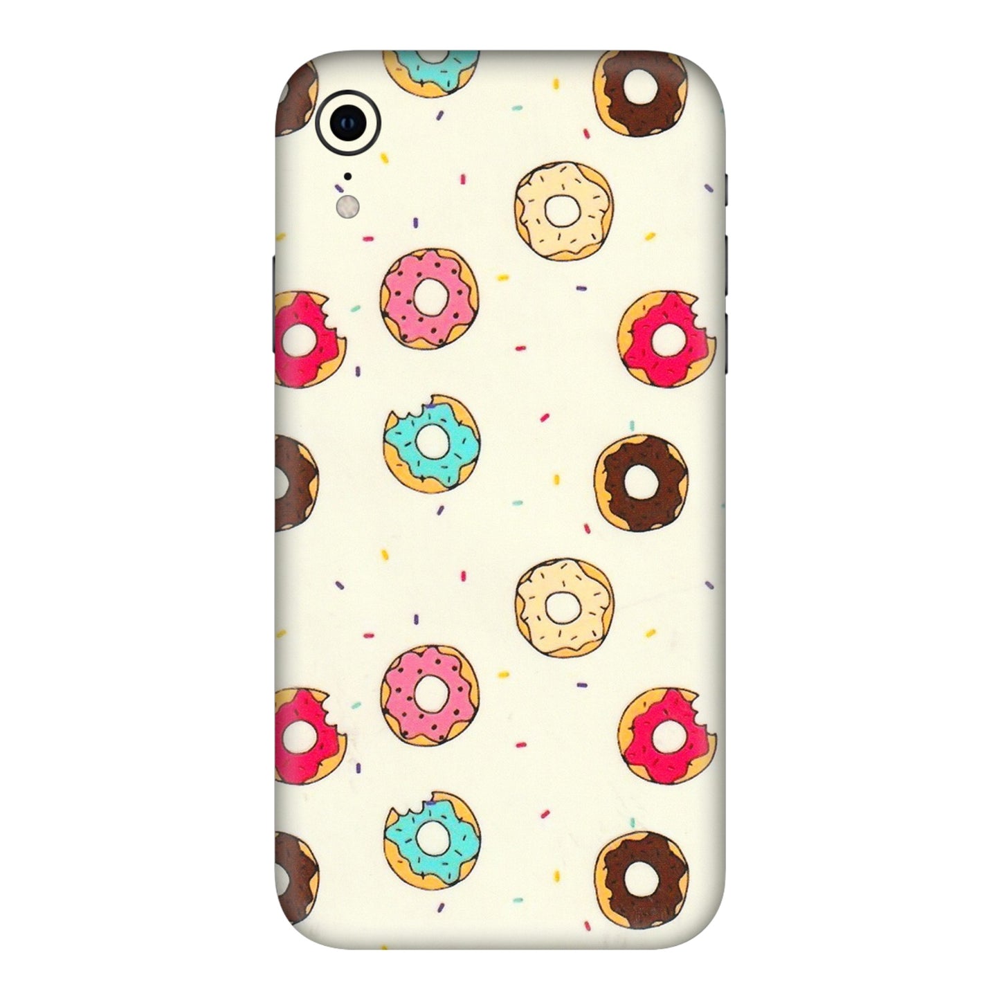 Apple iPhone Skins (All Models) - Mini Donuts Doodle Art - 3D Embossed Finish (L-122) iPhone XR