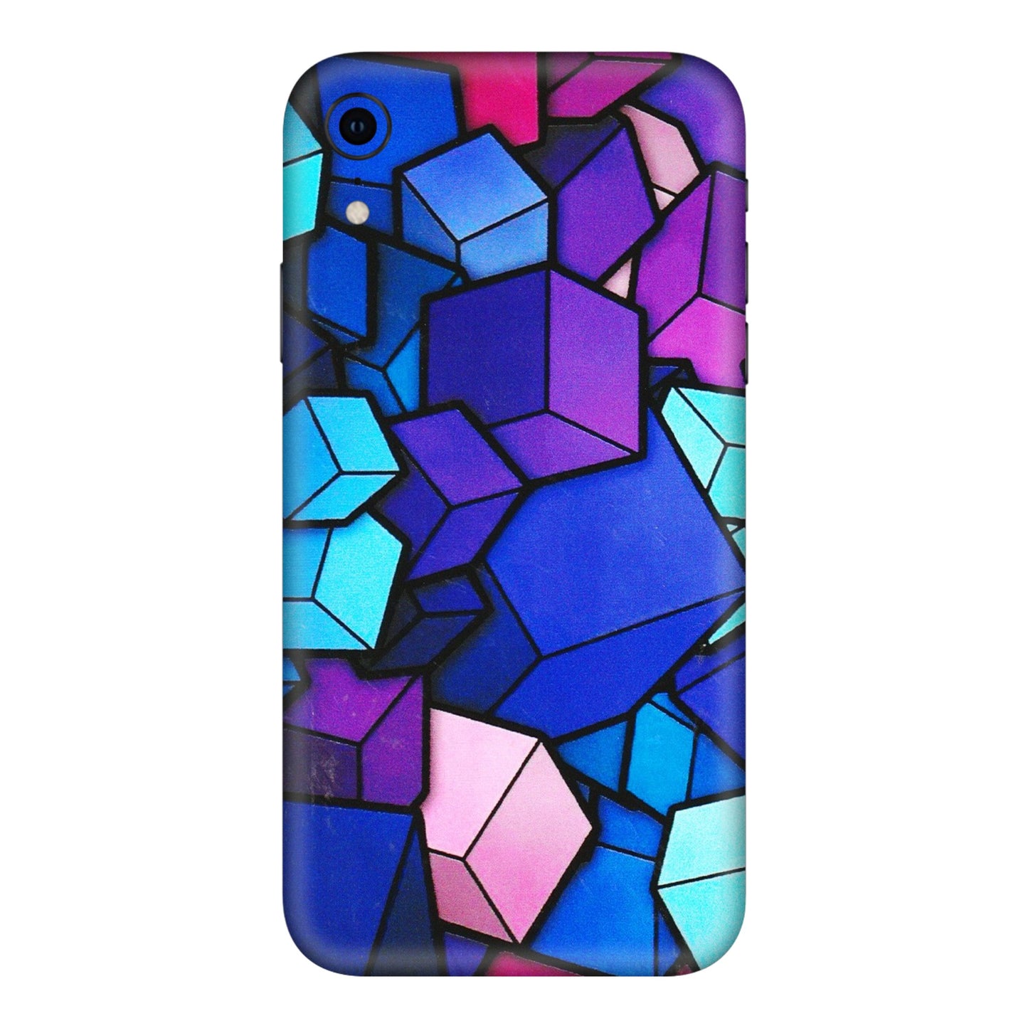 Apple iPhone Skins (All Models) - Cube Doodle - 3D Embossed Finish (L-141) iPhone XR