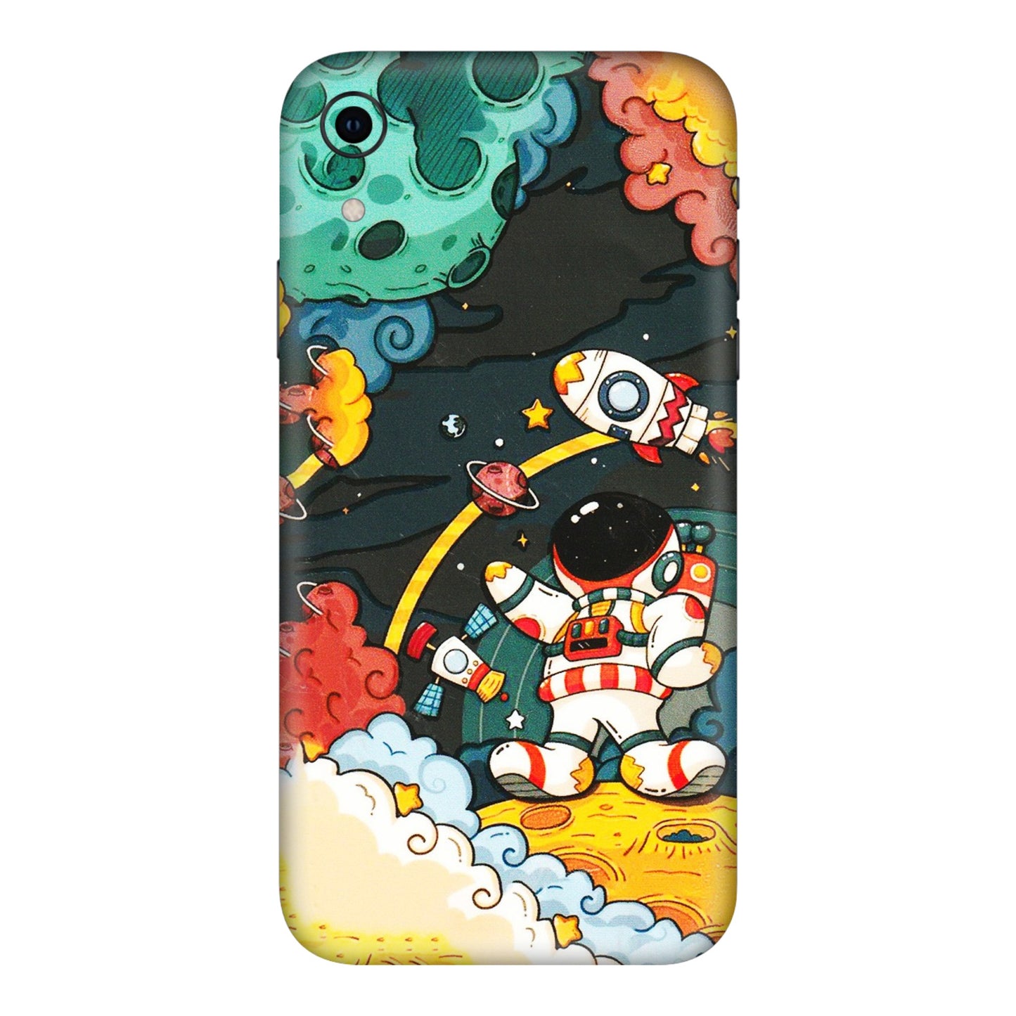 Apple iPhone Skins (All Models) - Astronauts & Spaceship - 3D Embossed Finish (L-145) iPhone XR