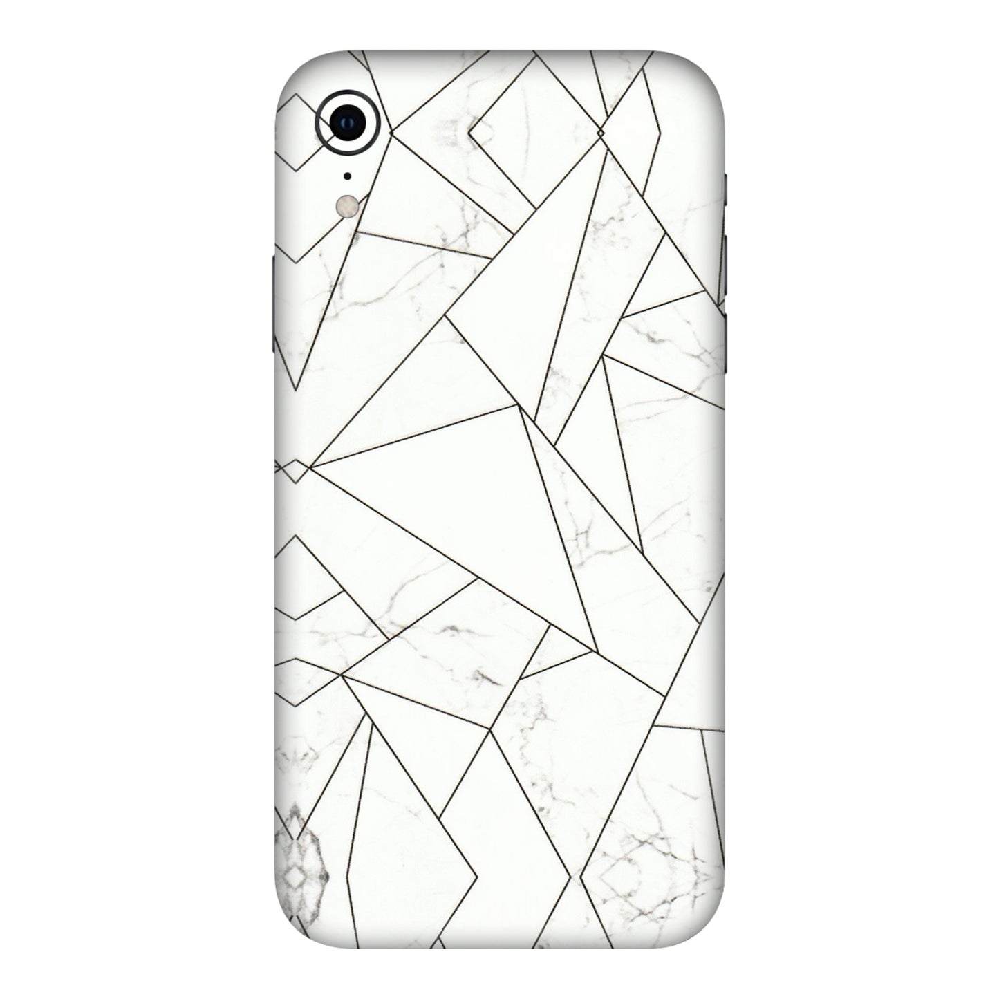 Apple iPhone Skins (All Models) - Luxury White Marble Effect - 3D Embossed Finish (L-168) iPhone XR