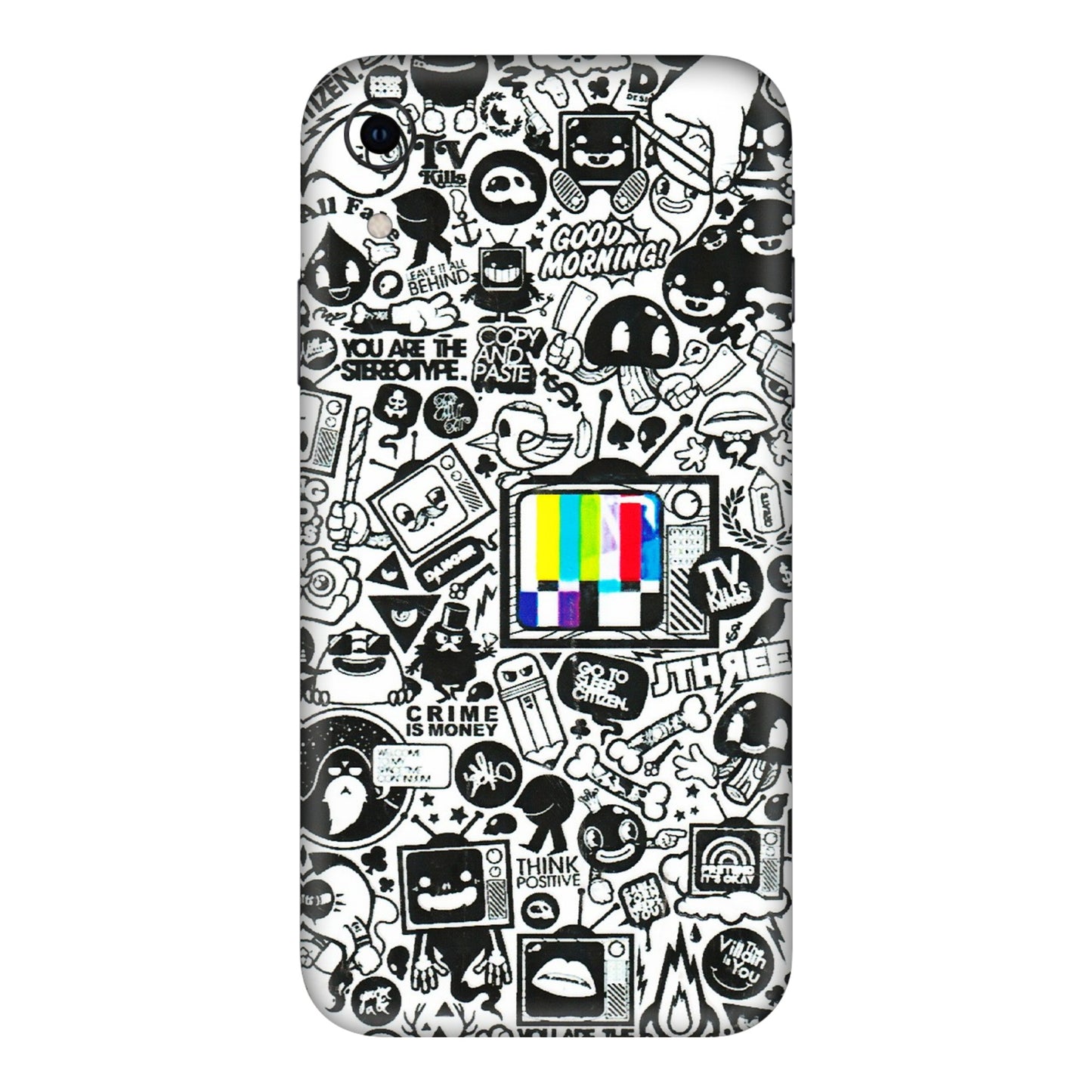 Apple iPhone Skins (All Models) - Doodles Positive Art - 3D Embossed Finish (L-263) iPhone XR