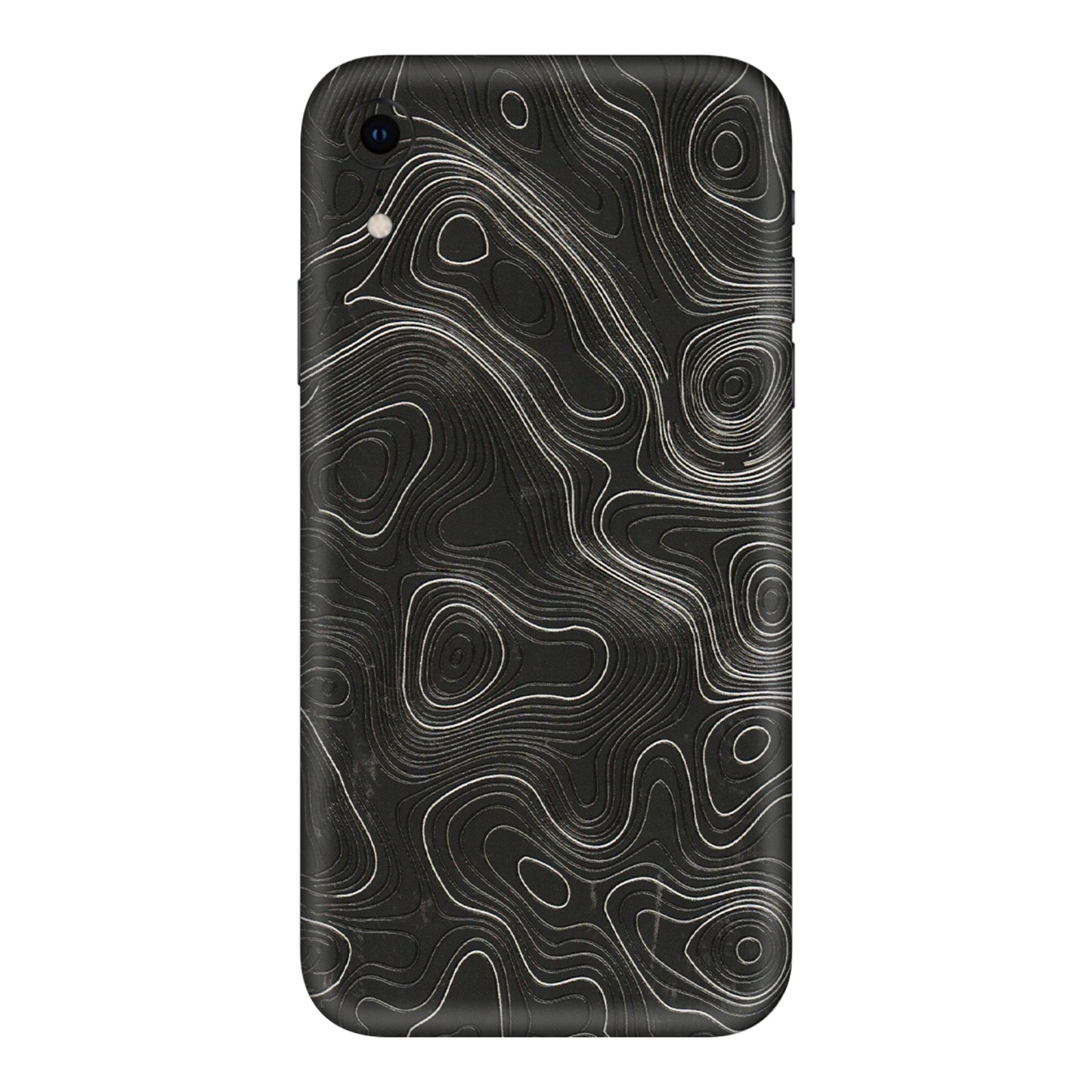 Apple iPhone Skins (All Models) - Abstract White Line Map - 3D Embossed Finish (L-269) iPhone XR