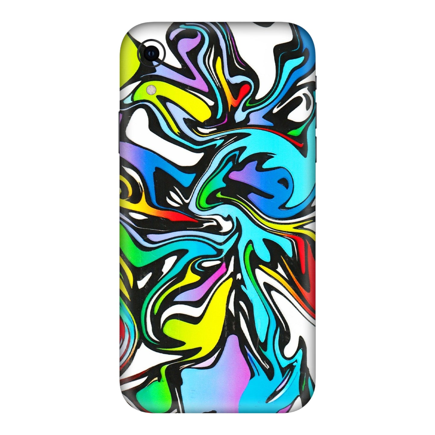 Apple iPhone Skins (All Models) - Abstract Colour Paints - 3D Embossed Finish (L-271) iPhone XR