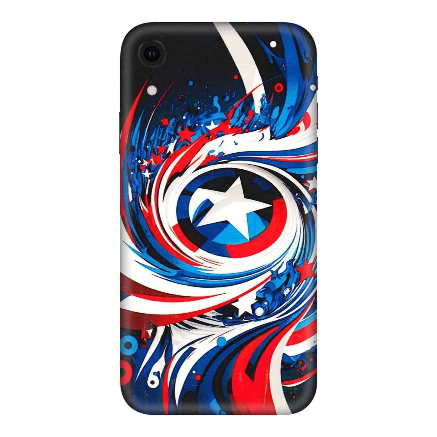 Apple iPhone Skins (All Models) - Captain America Logo - 3D Embossed Finish (L-307) iPhone XR