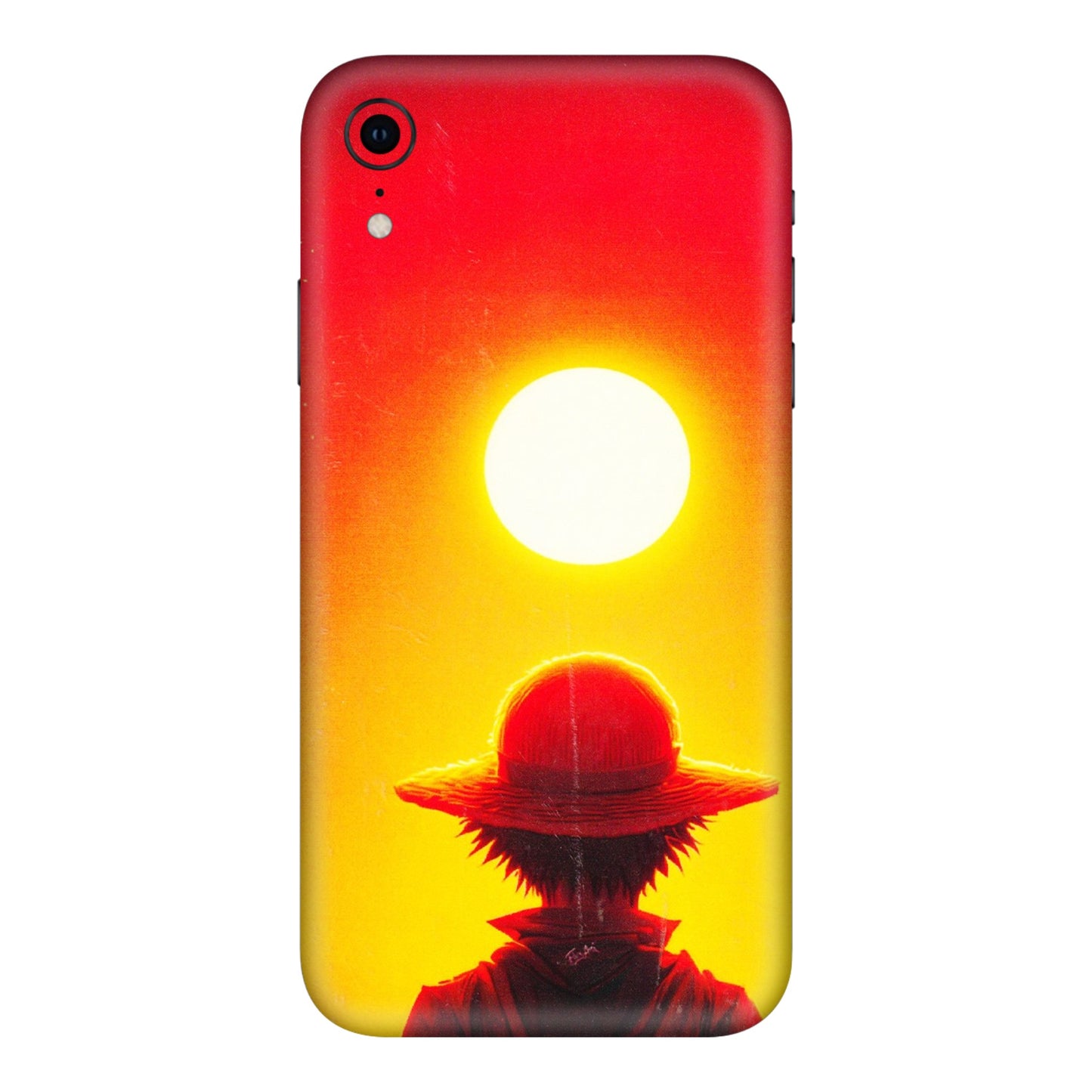 Apple iPhone Skins (All Models) - Cool Sunset With Monkey D.Luffy Anime - 3D Embossed Finish (L-329) iPhone XR
