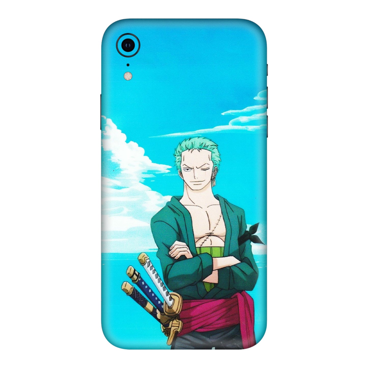 Apple iPhone Skins (All Models) - Cool Swordman Zoro Anime - Matte Finish (M-143) iPhone XR