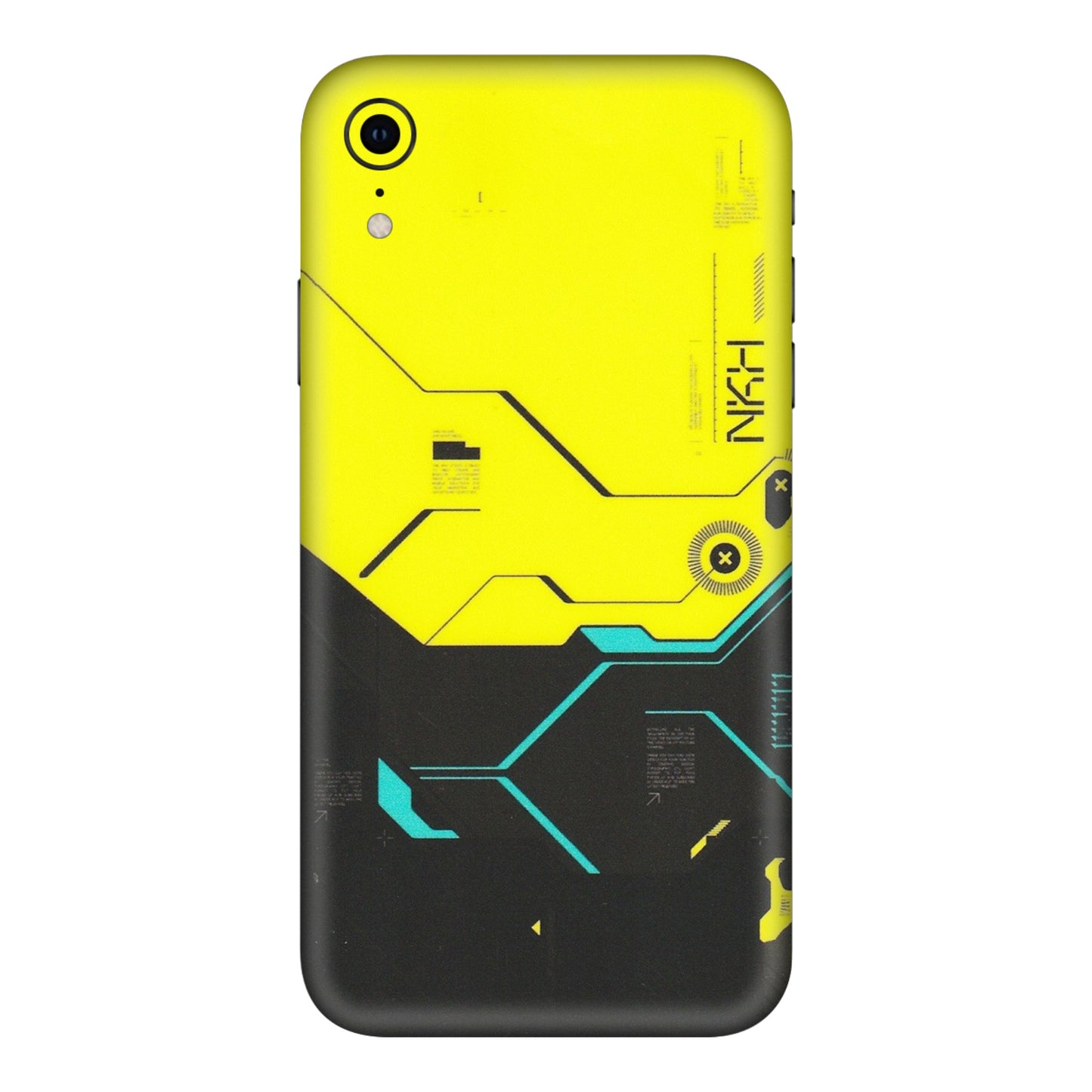 Apple iPhone Skins (All Models) - Black Yellow Technica - Matte Finish (M-53) iPhone XR