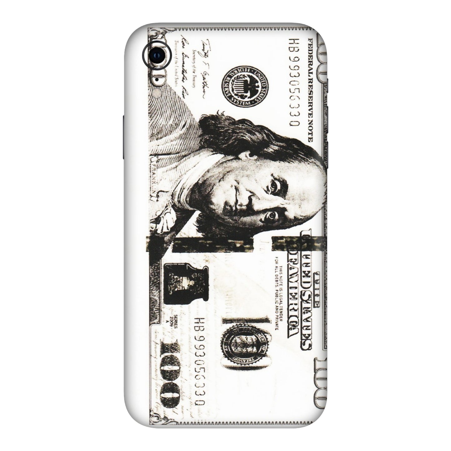 Apple iPhone Skins (All Models) - 100 Dollar Currency - Transparent Finish (T-01) iPhone XR