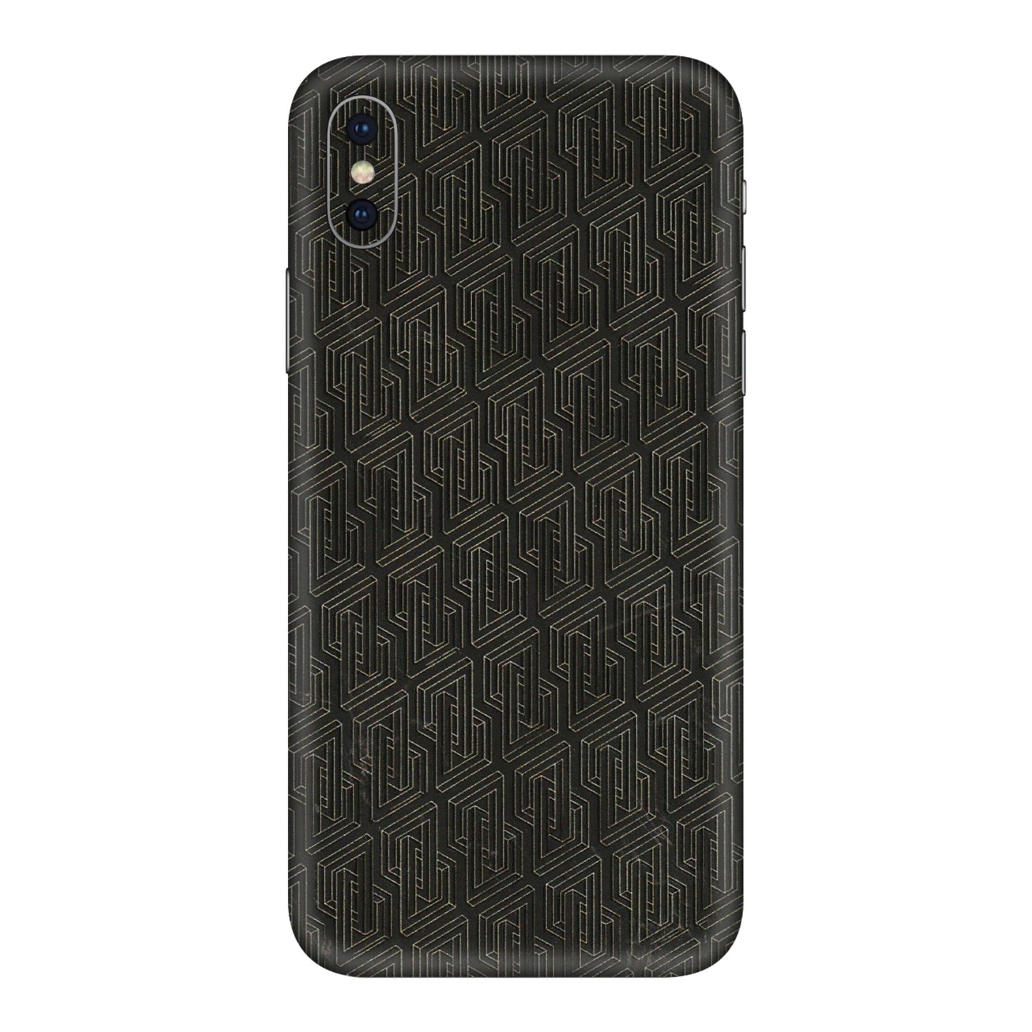 Apple iPhone Skins (All Models) - Black Abstract Pattern - 3D Embossed Finish (L-117) iPhone XS