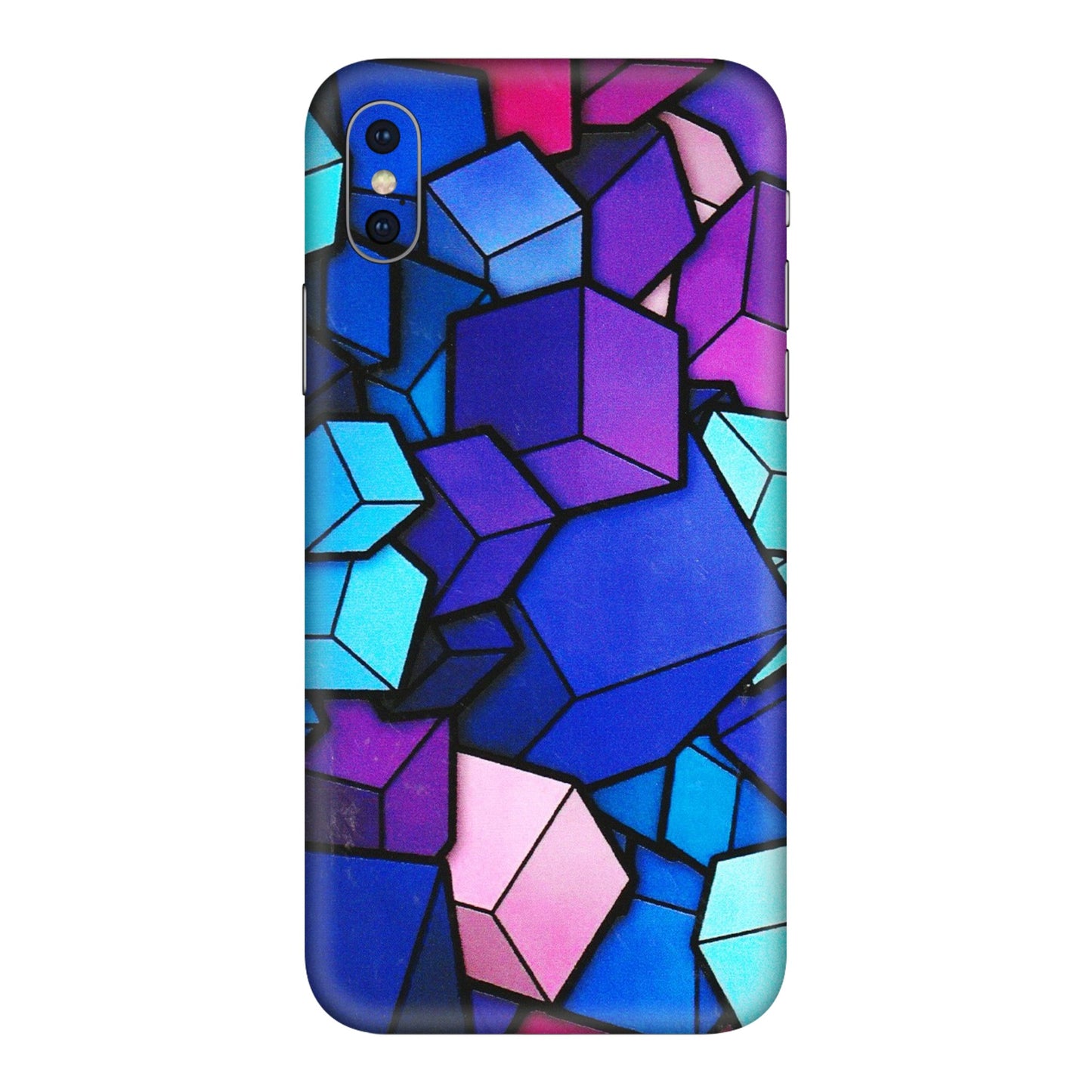 Apple iPhone Skins (All Models) - Cube Doodle - 3D Embossed Finish (L-141) iPhone XS