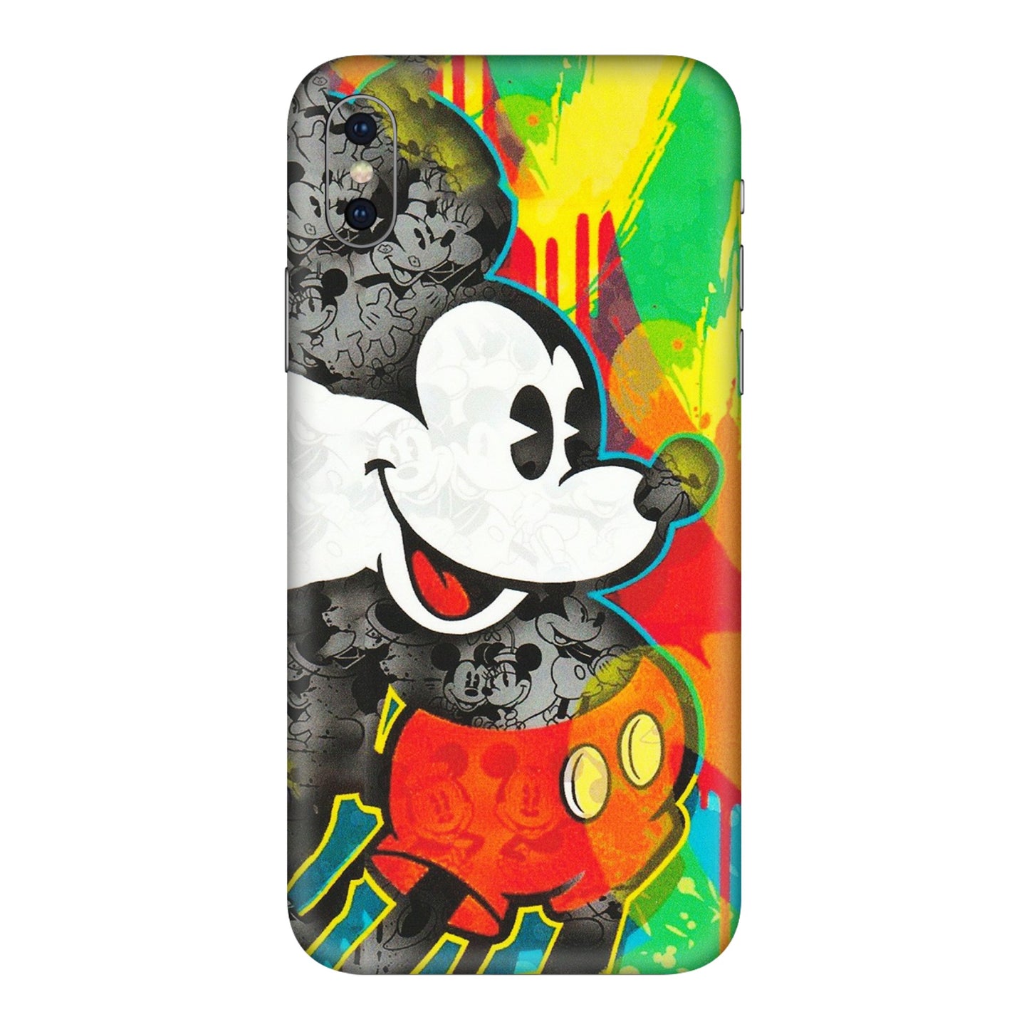 Apple iPhone Skins (All Models) - Multiple Mickey With Colourful Texture - Matte Finish (M-84) iPhone XS
