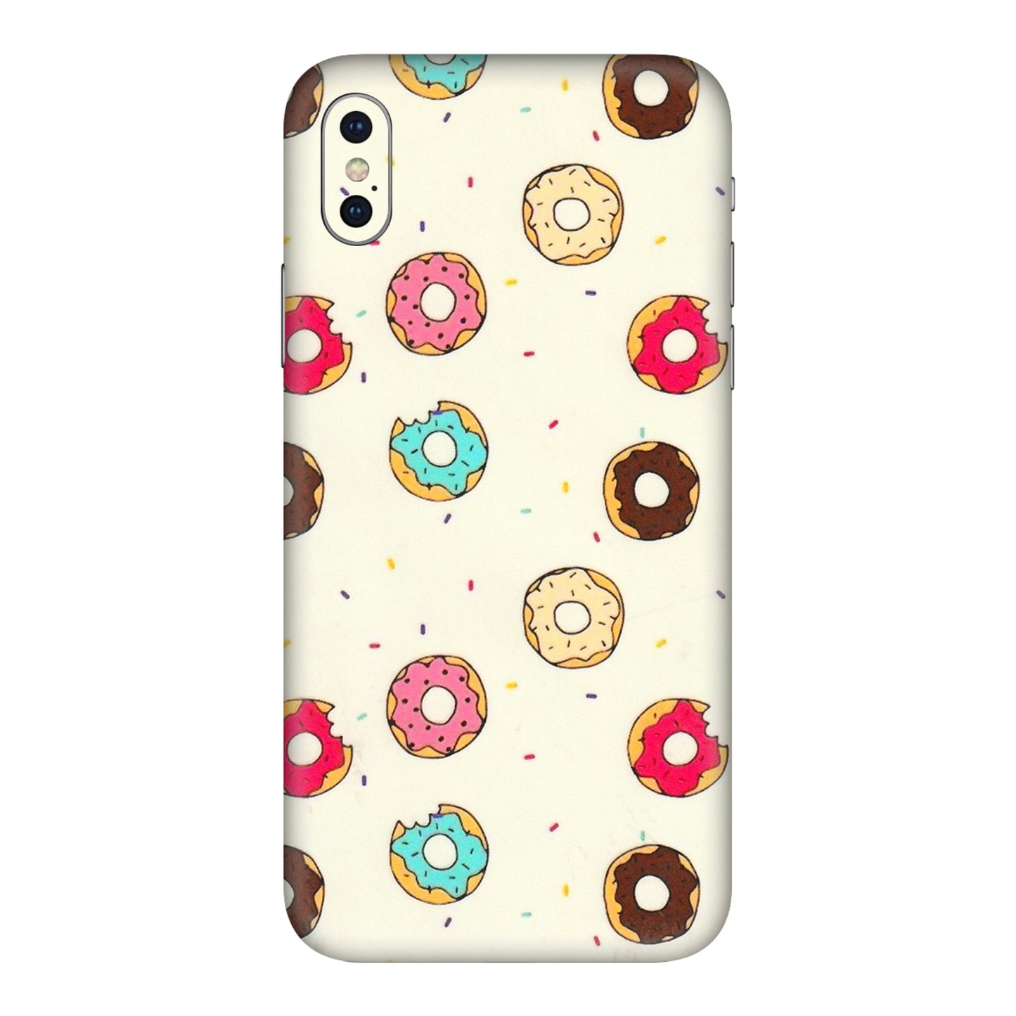 Apple iPhone Skins (All Models) - Mini Donuts Doodle Art - 3D Embossed Finish (L-122) iPhone XS Max
