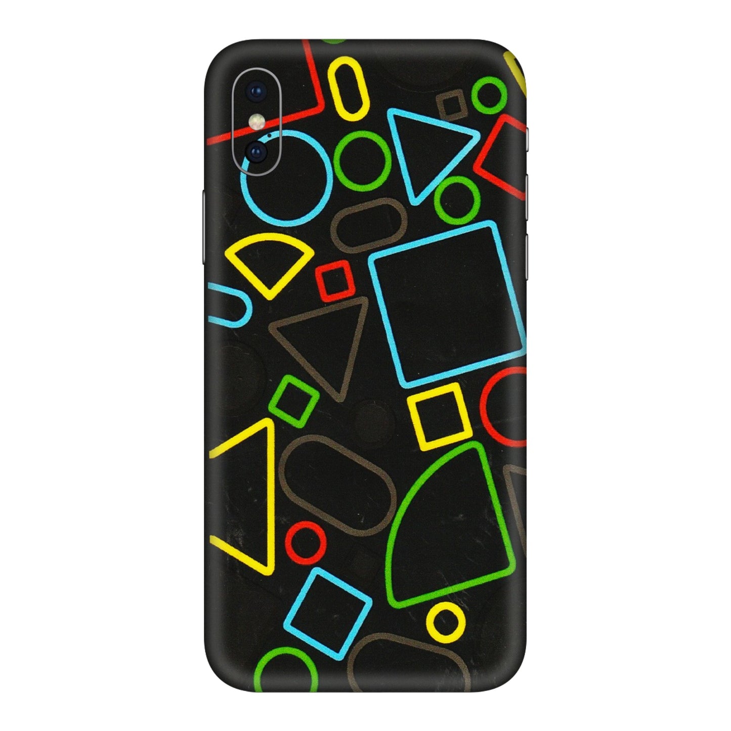 Apple iPhone Skins (All Models) - Black Shapes - 3D Embossed Finish (L-131) iPhone XS Max