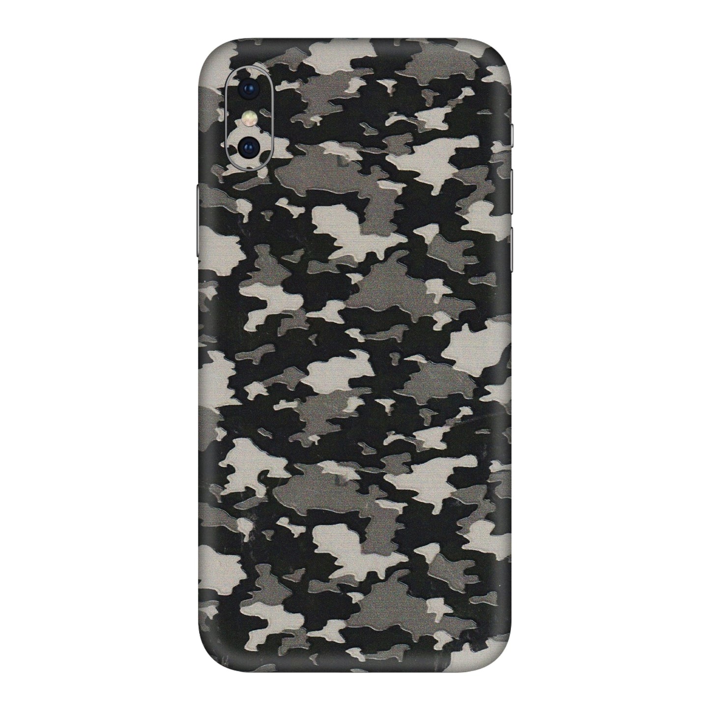 Apple iPhone Skins (All Models) - Black/Grey Camoflaunge - 3D Embossed Finish (L-142) iPhone XS Max