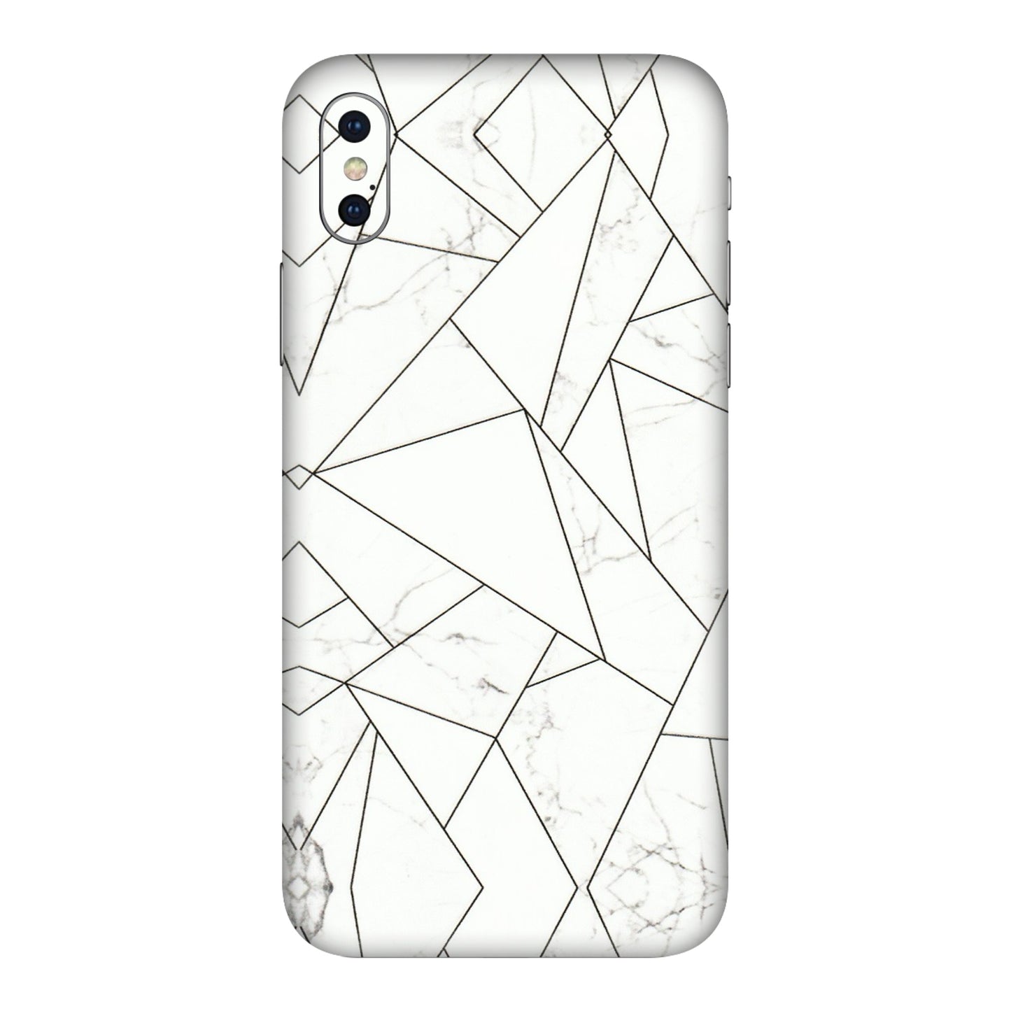 Apple iPhone Skins (All Models) - Luxury White Marble Effect - 3D Embossed Finish (L-168) iPhone XS Max