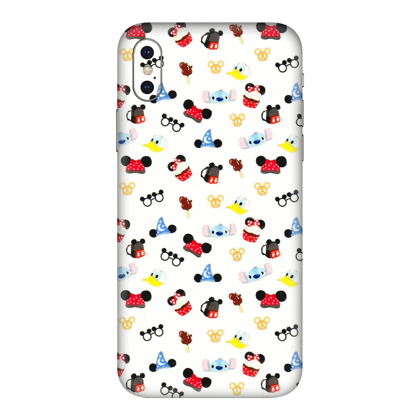 Apple iPhone Skins (All Models) - Minnie Mouse & Donald Doodles s - 3D Embossed Finish (L-194) iPhone XS Max
