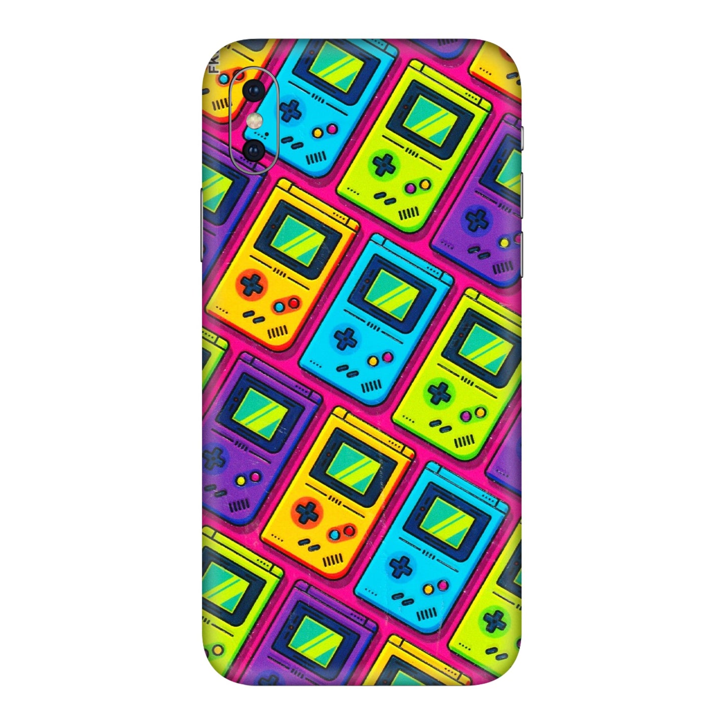Apple iPhone Skins (All Models) - Gameboy Colourful - 3D Embossed Finish (L-266) iPhone XS Max