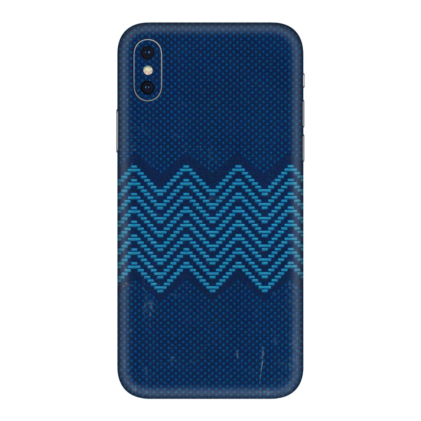 Apple iPhone Skins (All Models) - Blue Sober Waves - 3D Embossed Finish (L-306) iPhone XS Max