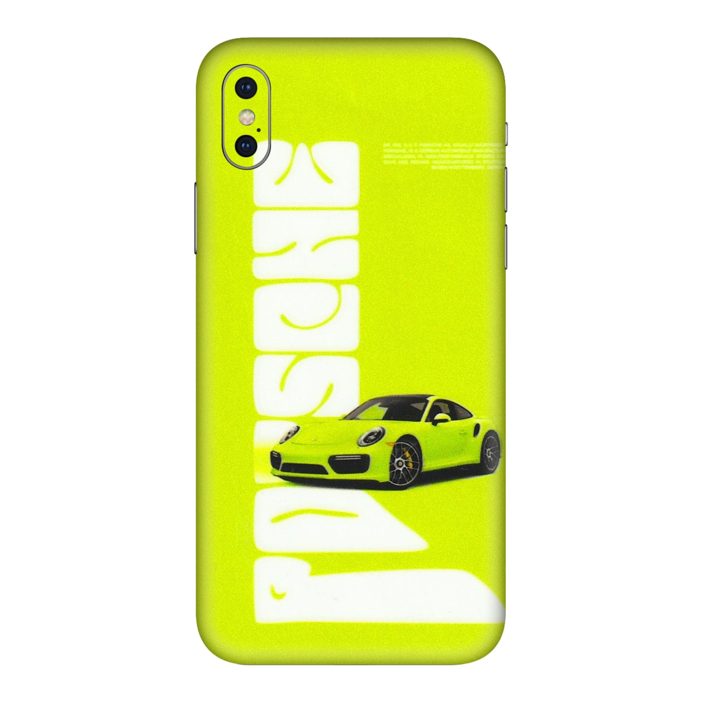 Apple iPhone Skins (All Models) - Lime Green Porche - 3D Embossed Finish (L-30) iPhone XS Max