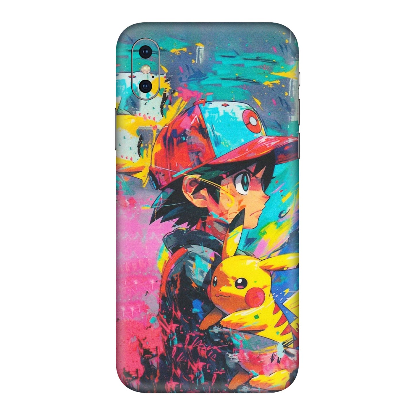 Apple iPhone Skins (All Models) - Ash & Pikachu - Matte Finish (M-26) iPhone XS Max