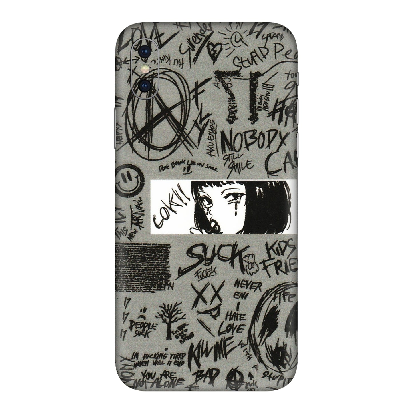 Apple iPhone Skins (All Models) - Never Have Love Anime - 3D Embossed Finish (L-260) iPhone X