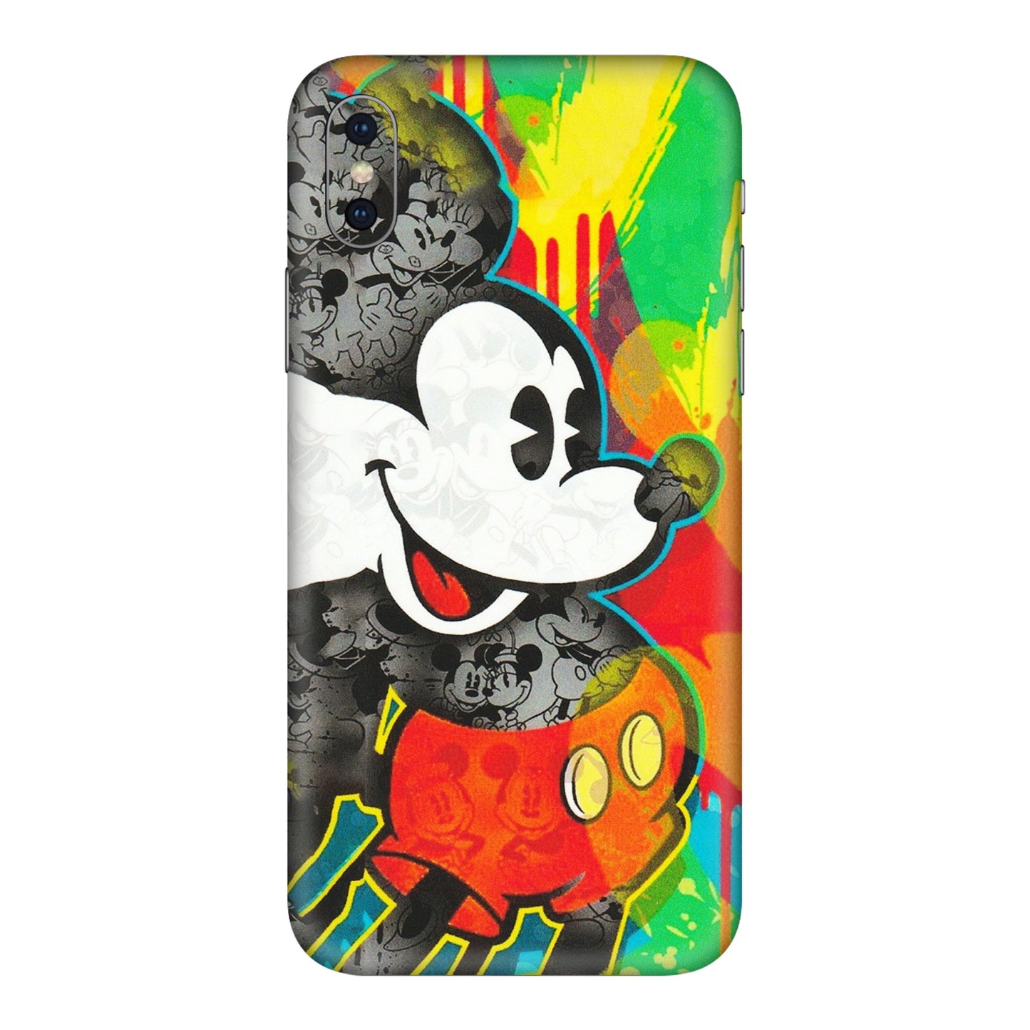 Apple iPhone Skins (All Models) - Multiple Mickey With Colourful Texture - Matte Finish (M-84) iPhone X