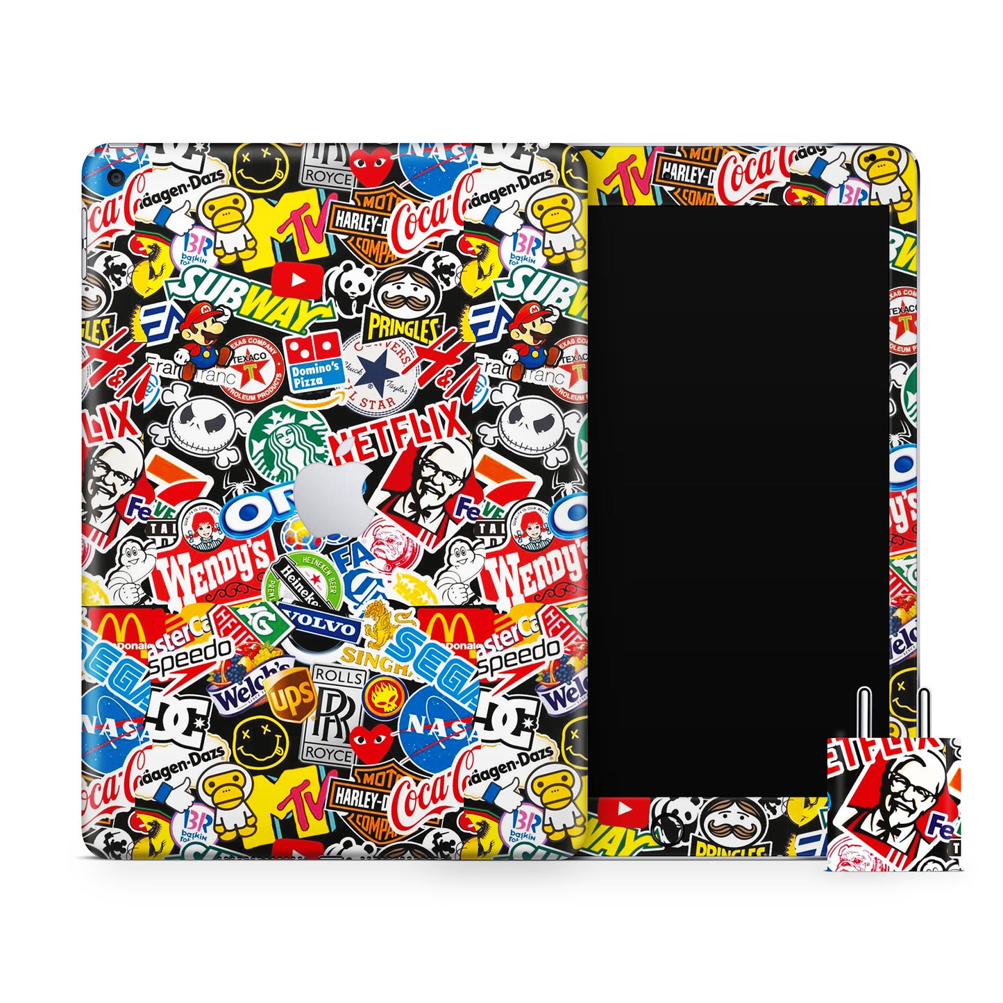 Popular Brands Logo Graffiti Matte Finish Skin For iPad/Tablet