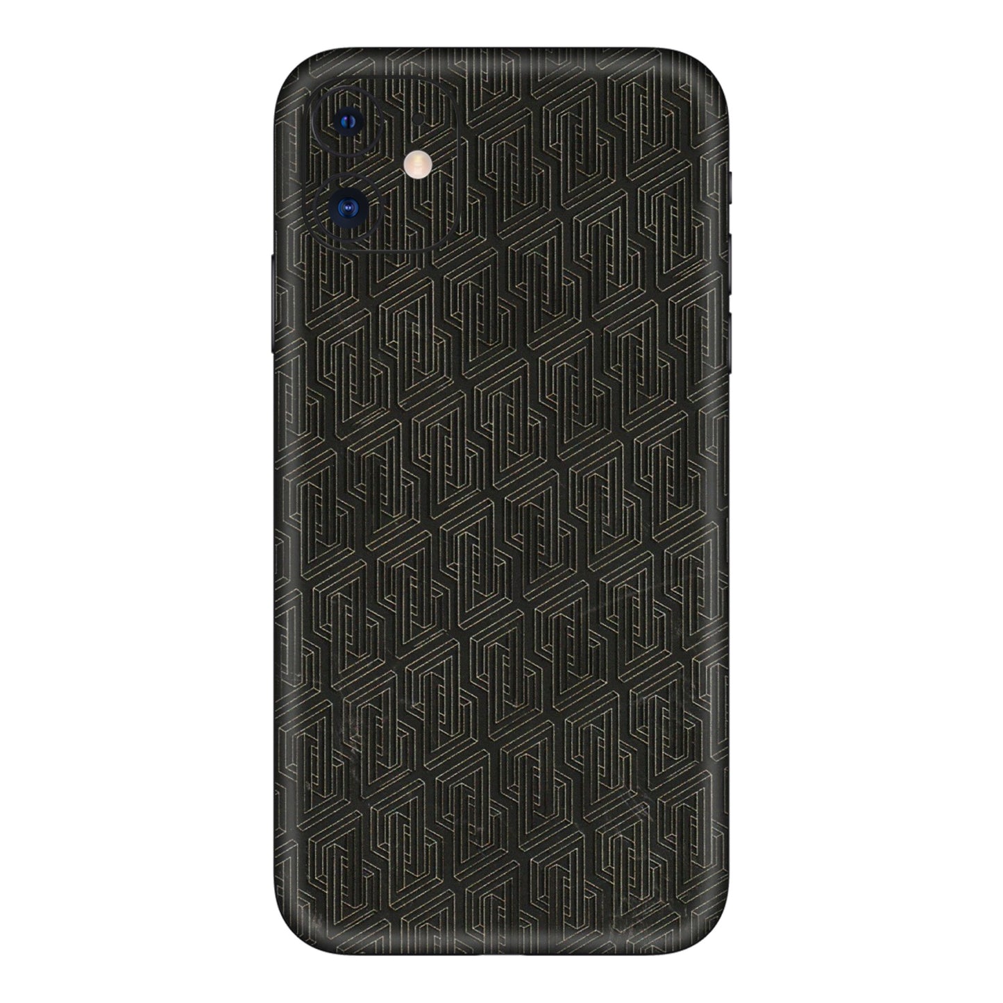 Apple iPhone Skins (All Models) - Black Abstract Pattern - 3D Embossed Finish (L-117) iPhone 11