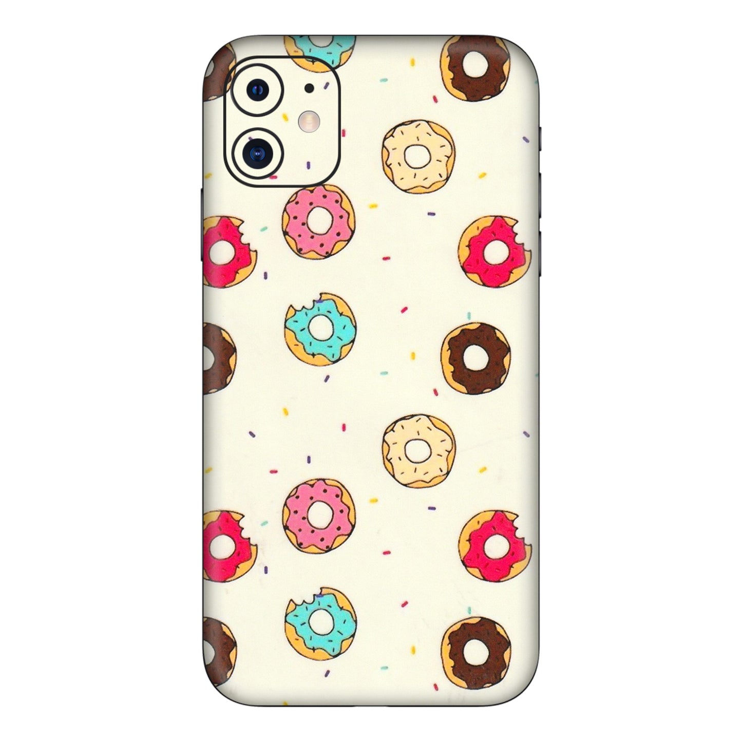 Apple iPhone Skins (All Models) - Mini Donuts Doodle Art - 3D Embossed Finish (L-122) iPhone 11