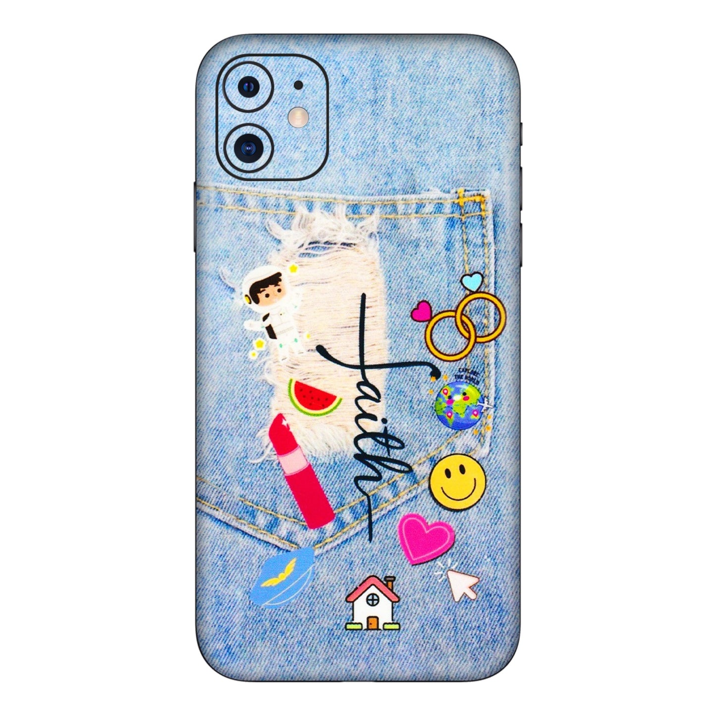 Apple iPhone Skins (All Models) - Denim Jeans Pocket - 3D Embossed Finish (L-134) iPhone 11
