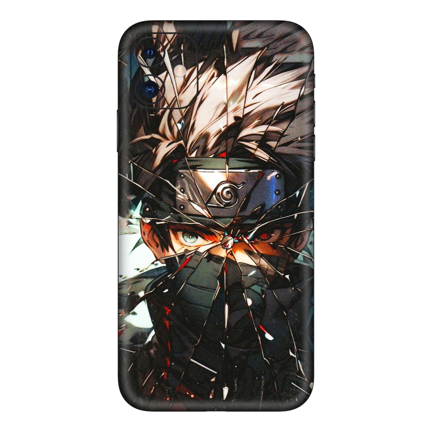 Apple iPhone Skins (All Models) - Kakashi Shattered Glass Effect - 3D Embossed Finish (L-237) iPhone 11