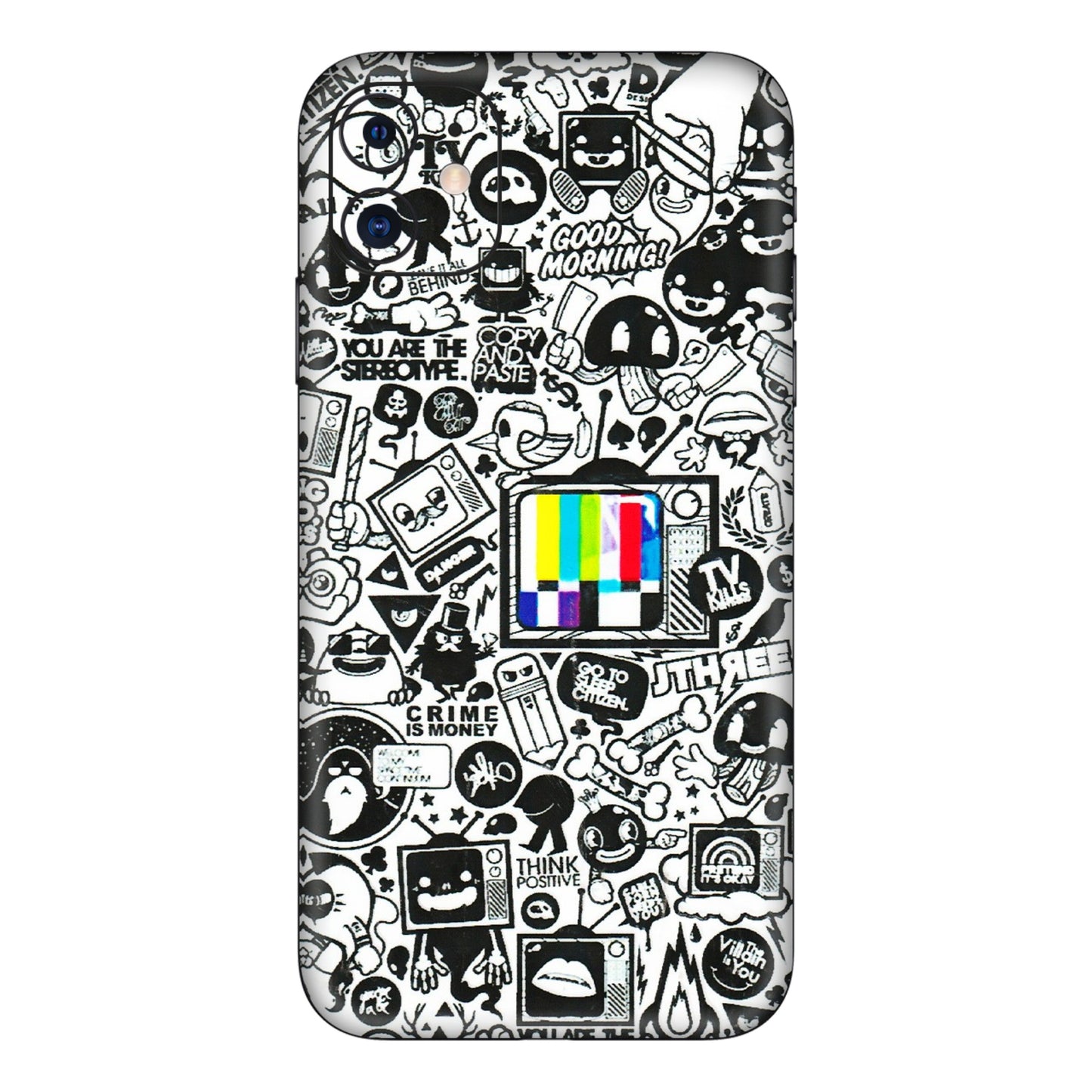 Apple iPhone Skins (All Models) - Doodles Positive Art - 3D Embossed Finish (L-263) iPhone 11