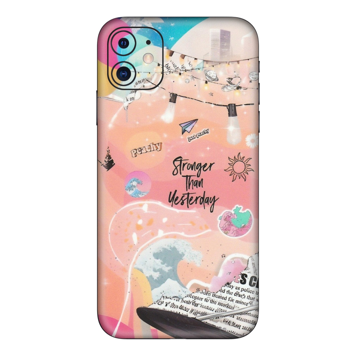 Apple iPhone Skins (All Models) - Stronger Then Yesterday - Matte Finish (M-128) iPhone 11