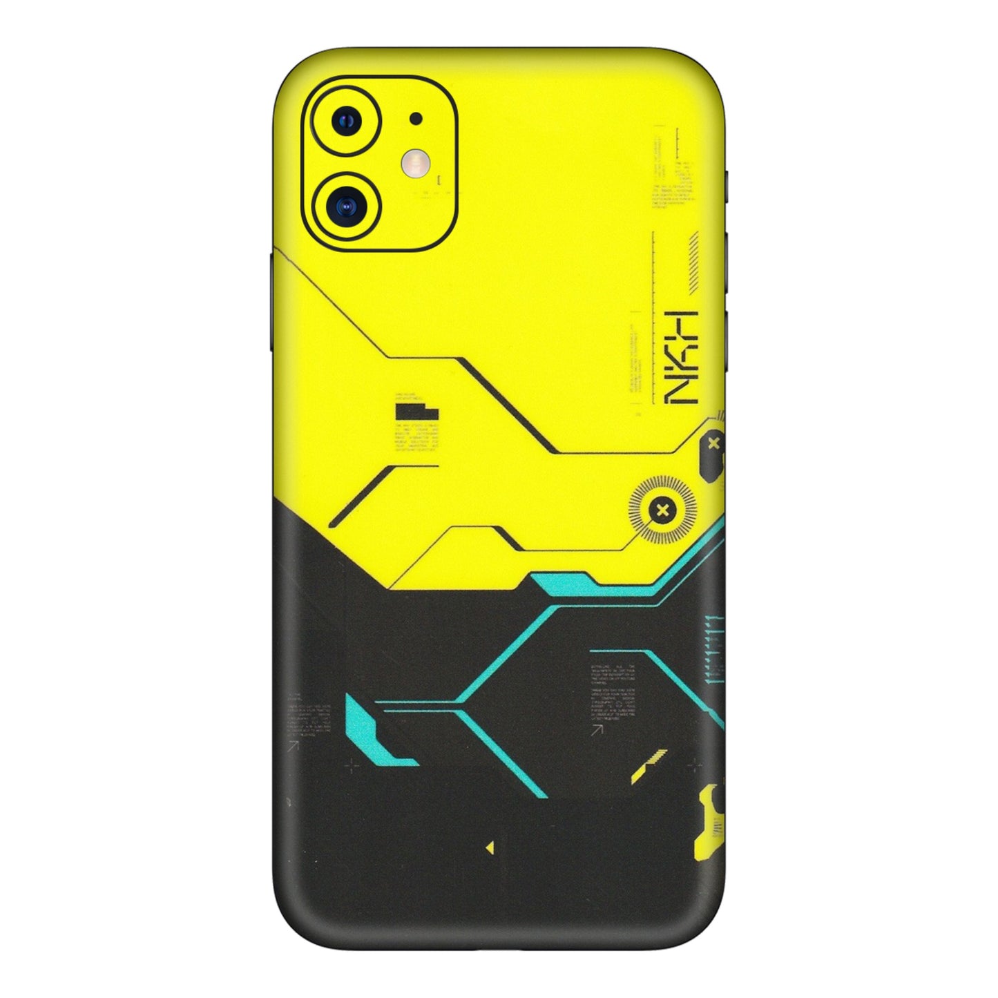 Apple iPhone Skins (All Models) - Black Yellow Technica - Matte Finish (M-53) iPhone 11