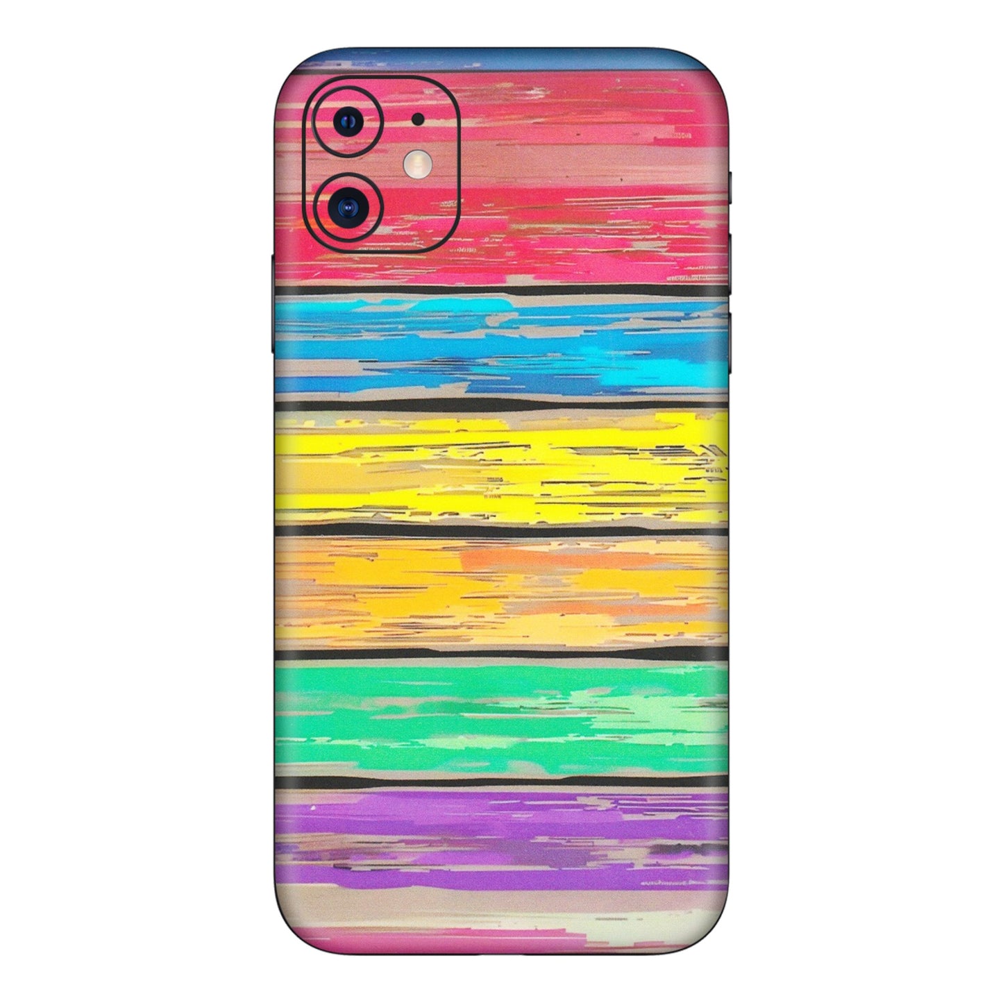 Apple iPhone Skins (All Models) - Multi Colour Wooden Wall - Matte Finish (M-96) iPhone 11