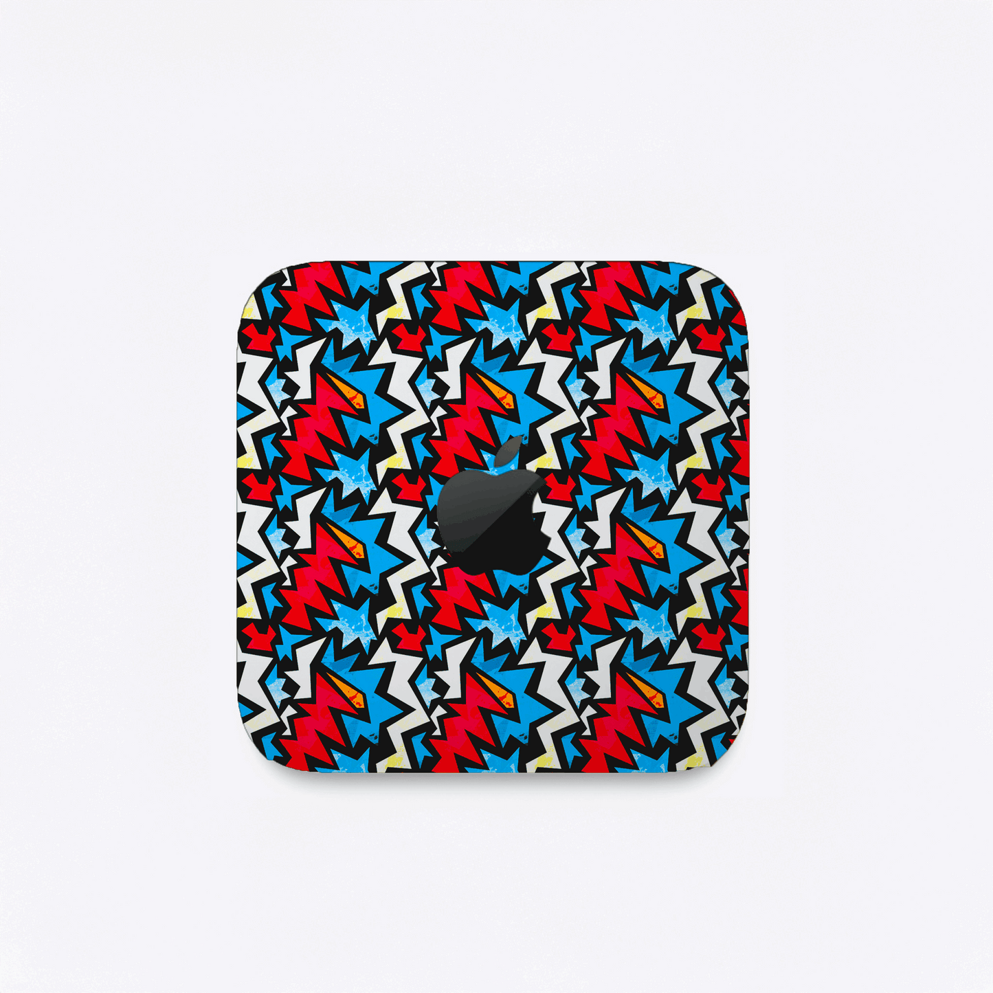 Funky Zig Zag Red And Blue Matte Finish Skin For Mac Mini M4/M2/M1