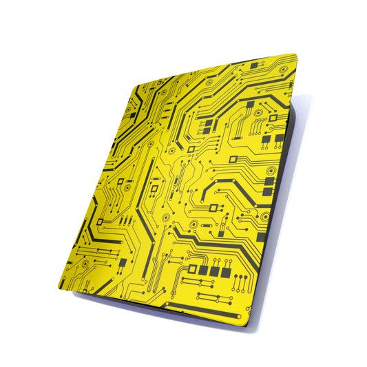 Yellow Tech Circuit Play Station 5 Matte Finish Skin