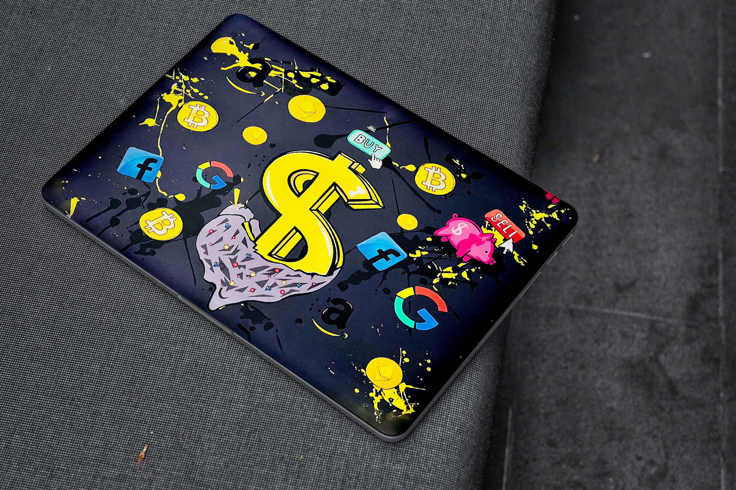Social Media Dollars 3D Textured Laptop Skin
