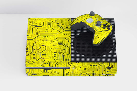 Xbox Series S Yellow Tech Circuit Matte Finish Skin