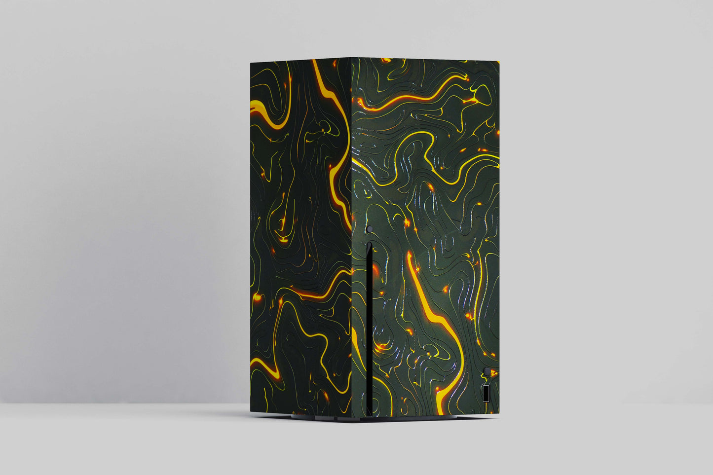 Xbox Series X Black Golden Lines 3D Textured Skin