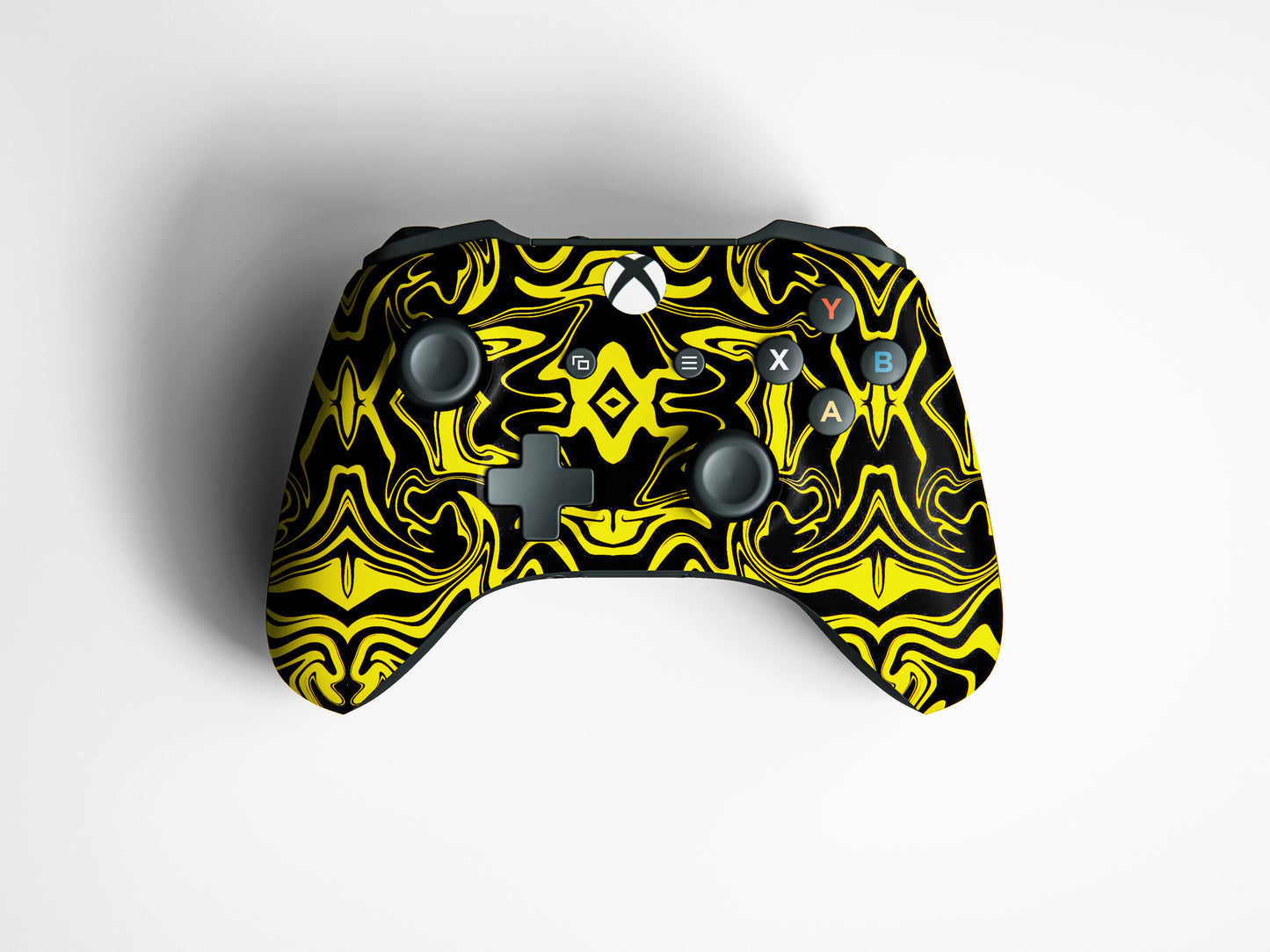 Xbox Series X Yellow And Black Abstract Liquid Matte Finish Skin