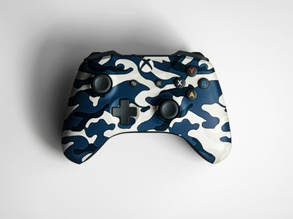 Navy Blue Camouflage Matte Finish Controller Skin