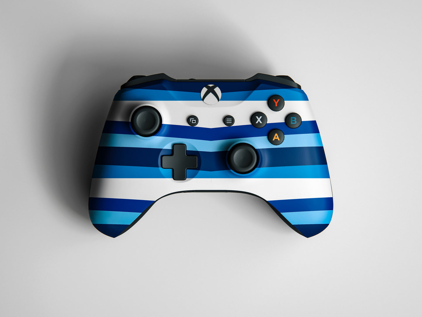 Stylish Blue Abstract Colour Lines Matte Finish Controller Skin