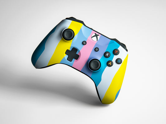 Pink And Yellow Rainbow Pattern Matte Finish Controller Skin